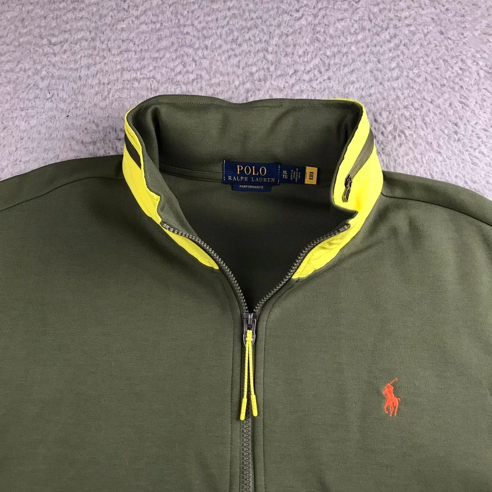 Polo Ralph Lauren Hooded 1/4 Zip Water-Repellent Hybrid Sweatshirt Mens XL Green